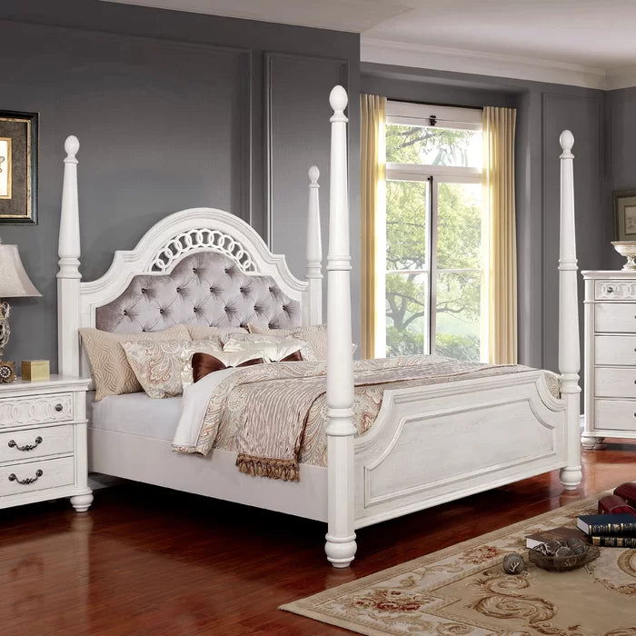 Stylewood Royal Poster Bed with Upholstered Headboard - Furnishiaa -  -